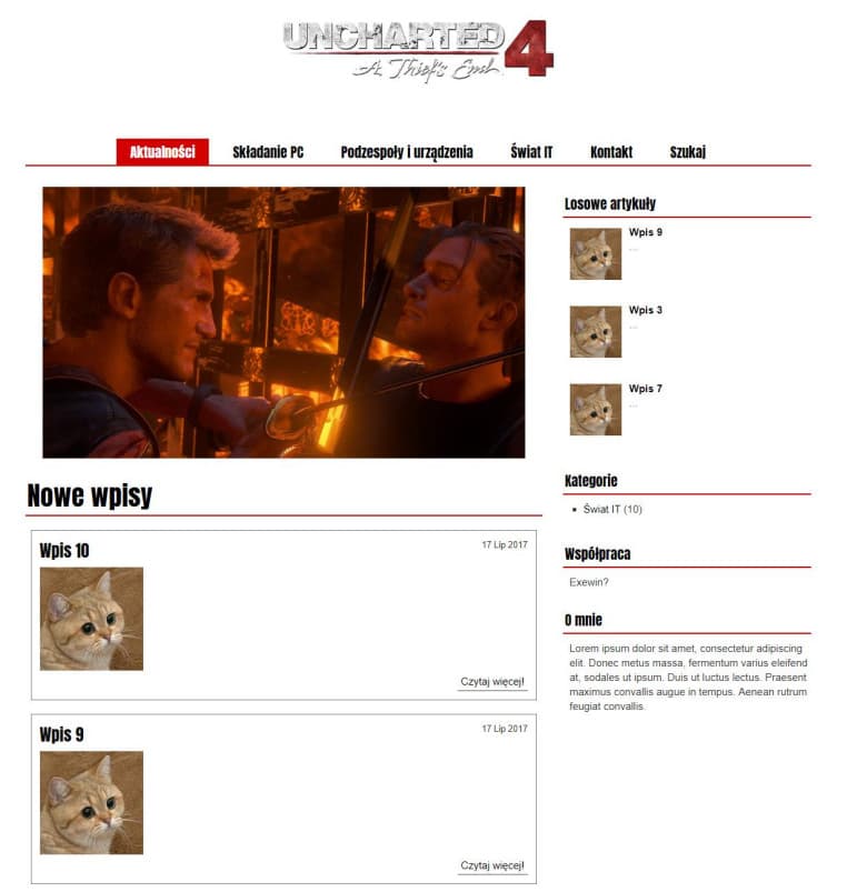 Pierwsza wersja Redarka — własny motyw WordPress