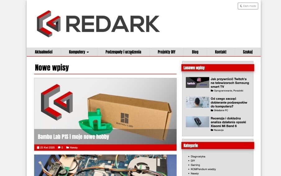 Redark — strona główna bloga