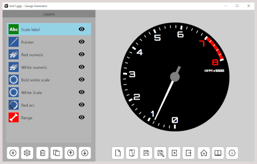 Gauge Generator 1.0 — desktopowy interfejs z 2019 roku